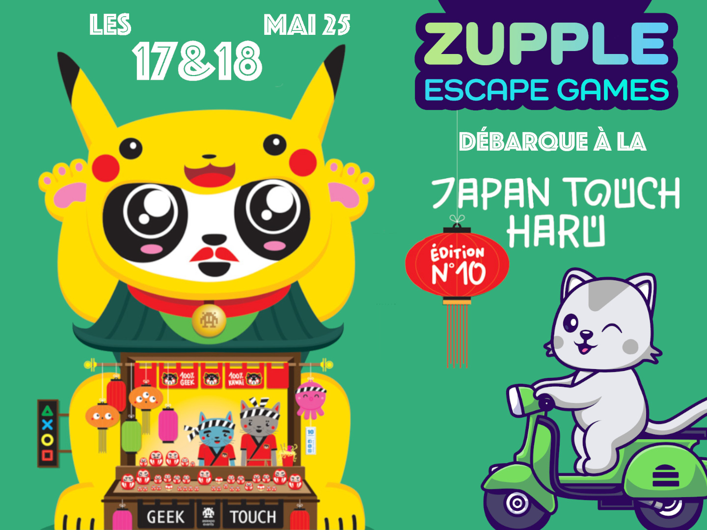 Les samedi 17 et 18 mai 2025 Zupple Escape Game Lyon débarque au festival Japan Touch Haru, 10e édition.