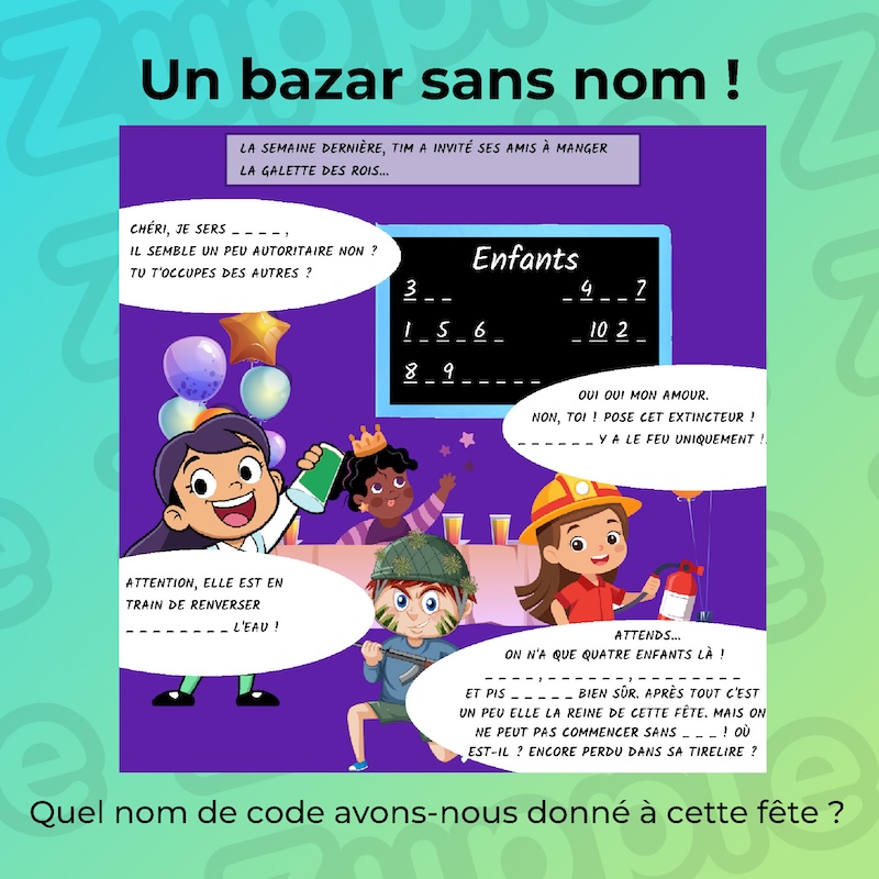 L’image montre la fête et contient les éléments nécessaires à la résolution de l’énigme.