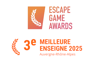 Zupple Escape Game Lyon a été élue 3e meilleure enseigne de la région Auvergne-Rhône-Alpes lors des Escape Game Awards 2025