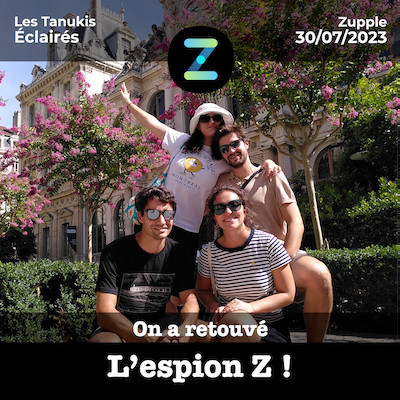 Photo de 4 amis et amies ayant réussi le jeu de piste sur la Presqu’île de Lyon