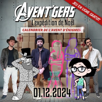 Les AVENT’GERS, l’expédition de Noël, est un calendrier de l’Avent d’énigmes gratuit et en ligne. Départ le 01 décembre 2024.