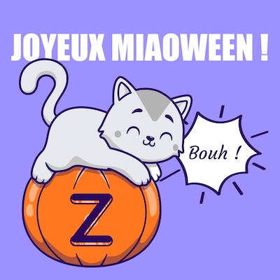 Joyeux Miaoween ! Eureka, le chat-mascotte de Zupple Escape Game Lyon, a un message pour vous : « BOUH ! »