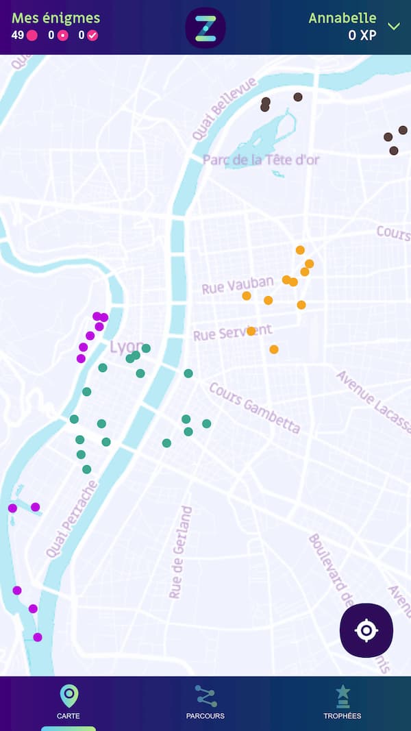 Carte de Lyon sur Zupple Go